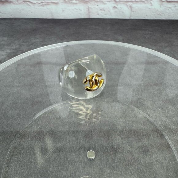 CHANEL Women's Coco Mark Ring Clear US 7 - Picture 7 of 11